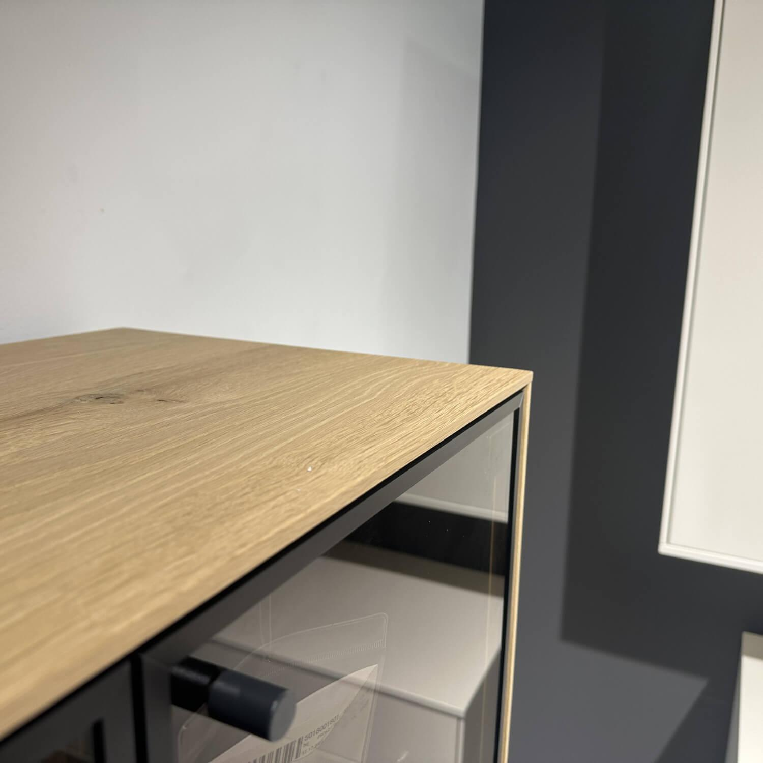 Musterring - Highboard Targo Kerneiche Natur Lamelle Sandgestrahlt Inklusive Beleuchtung - 2