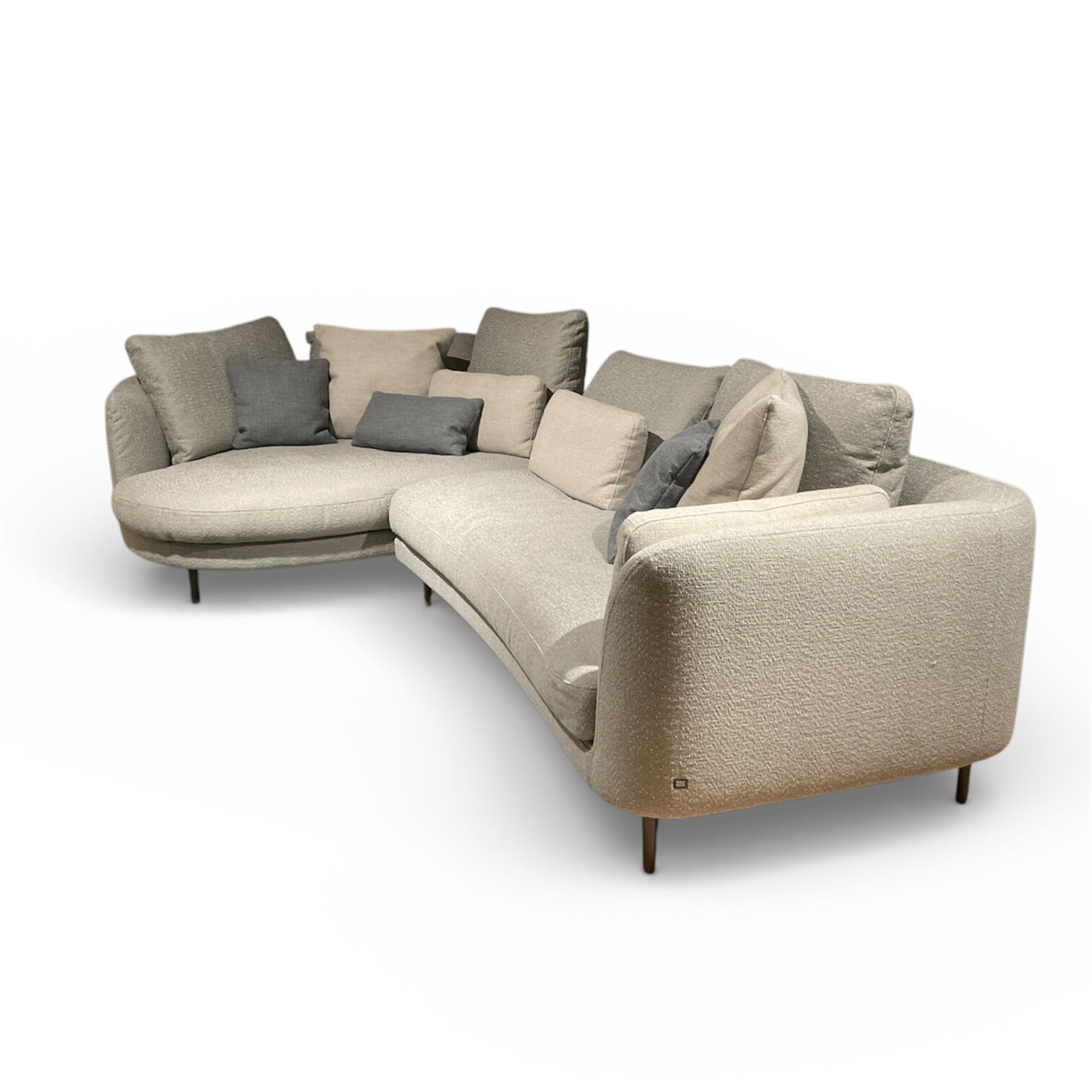 Rolf Benz - Ecksofa Kumo Stoff 22.500 Grüngrau Füße Aluminium Umbragrau Inklusive Kissen - 4