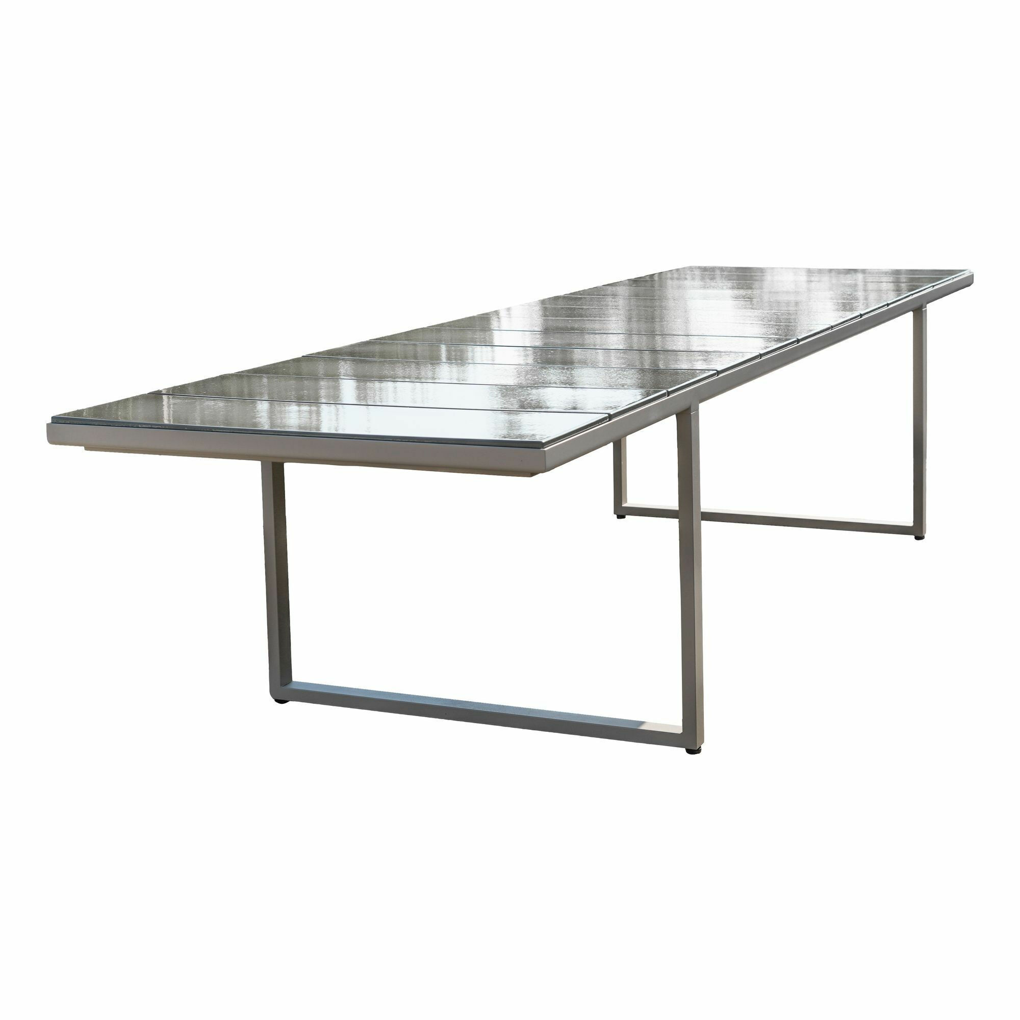 Tribù - Tisch Nox Platte Lavastein Moss L30 Gestell Edelstahl Linen 10 pulverbeschichtet - 1