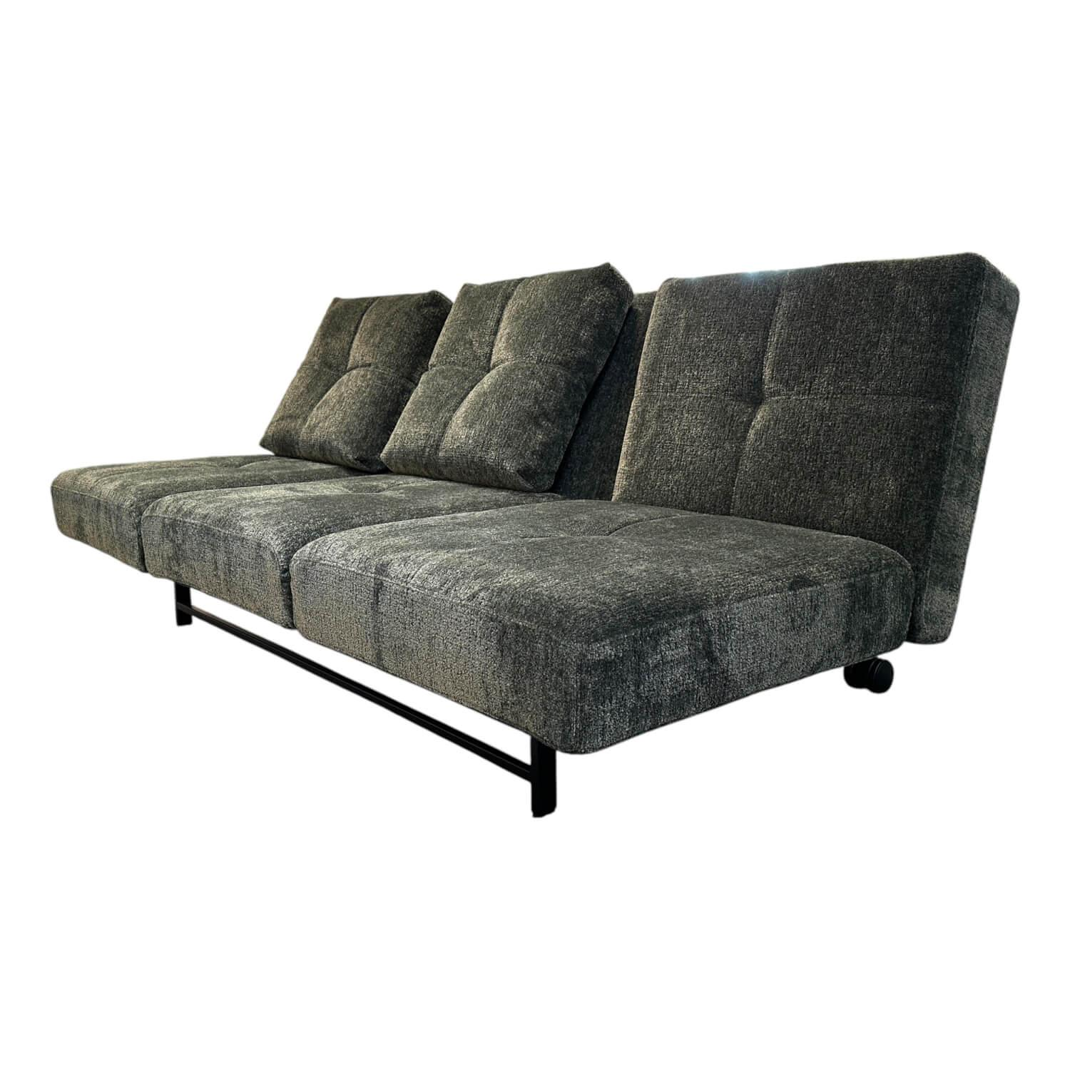 Brühl - Schlafsofa Cross Over Stoff 4401 35 Grün Gestell Metall Schwarz Pulverbeschichtet Mit Rollen Hinten Inklusive Kissen - 1