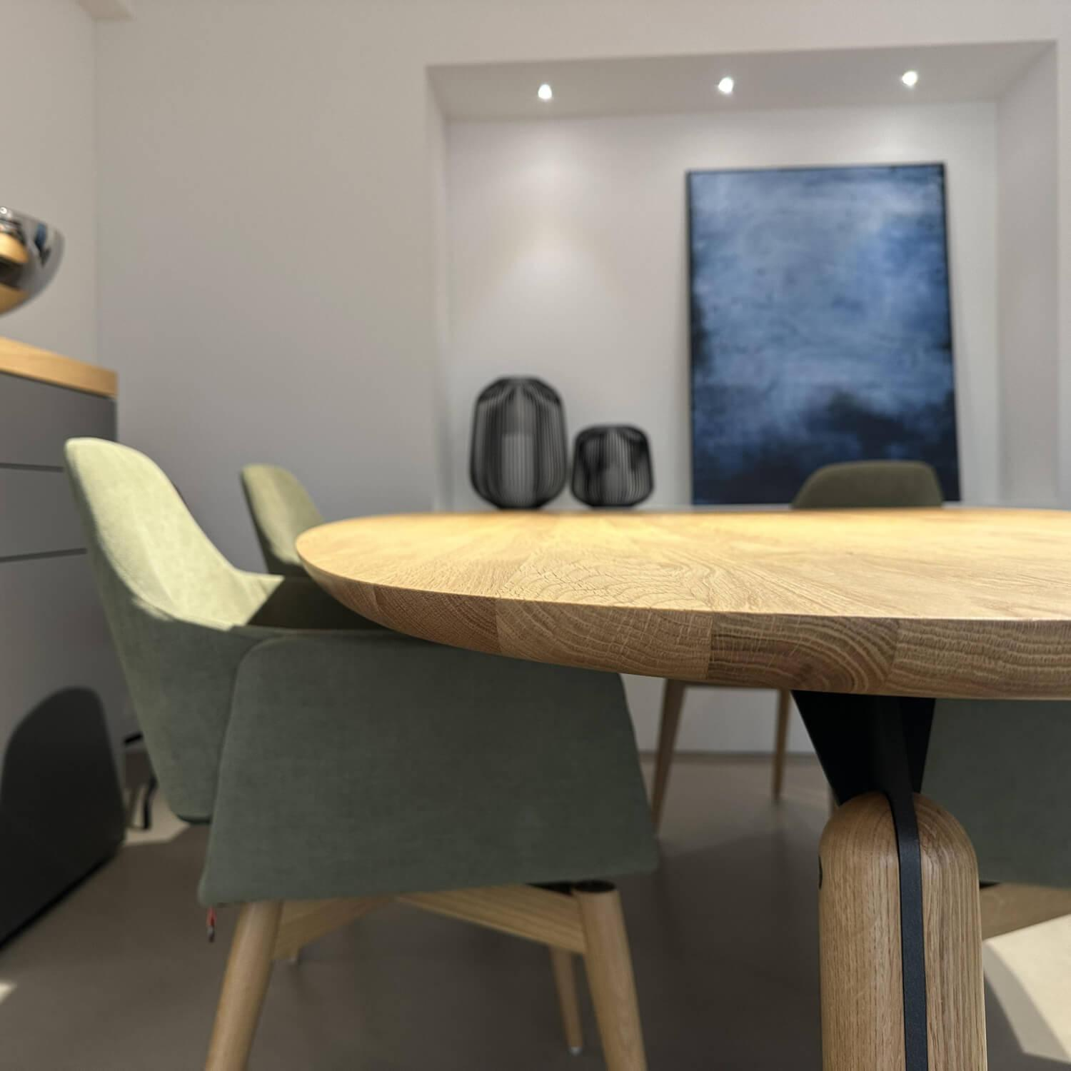 Mobitec - Essgruppe Trinity Lotus Platte Eiche Astig Geölt Bezug Stoff Mystic 72 Khaki Grün - 8