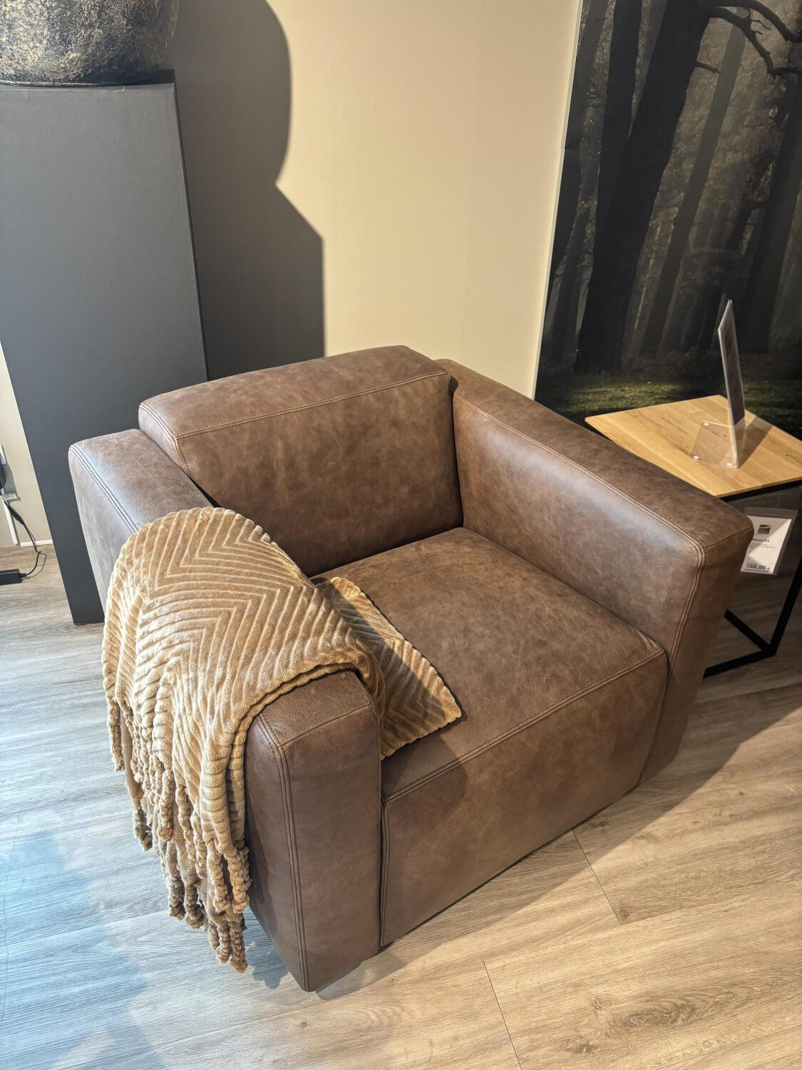 Natura - Fauteuil Anaheim Leer Vintage Bruin Voeten Zwart - 5