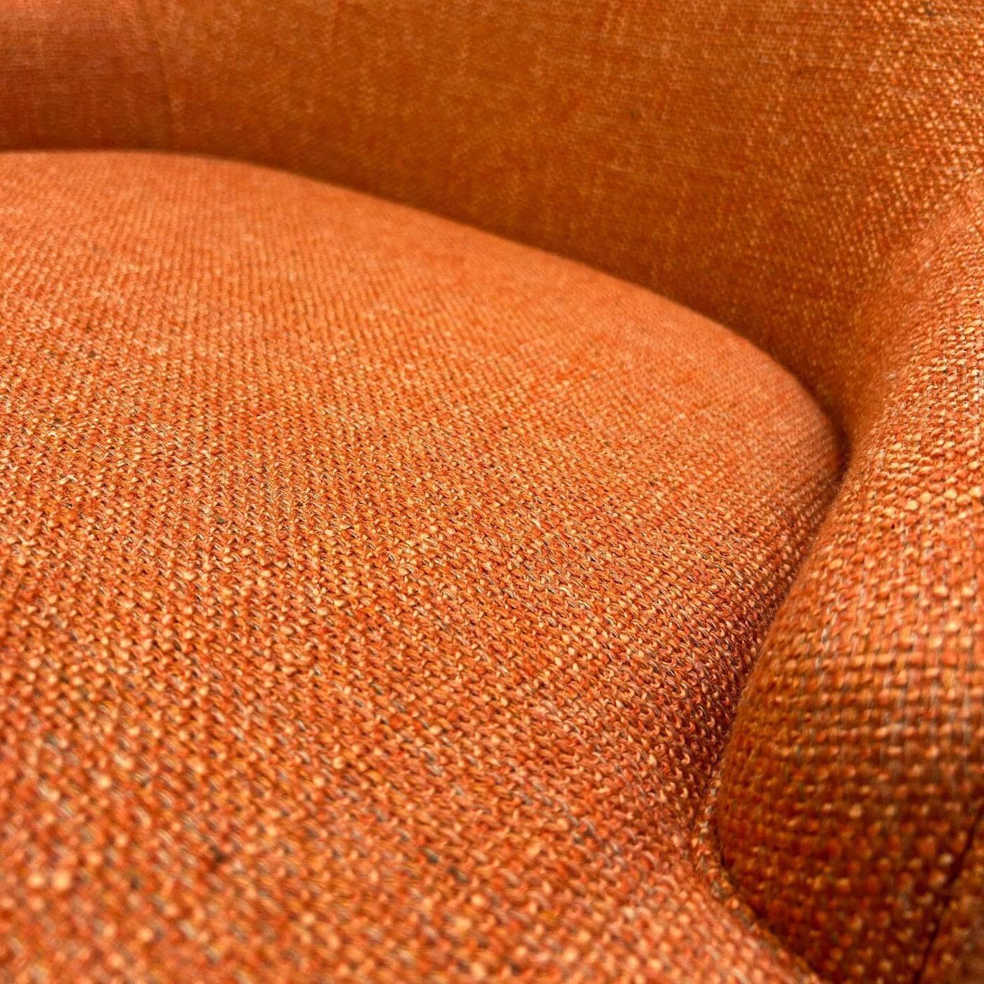 Walter Knoll - Sessel 375 10 Stoff Lucia 7687 Orange Gestell Massivholz Eiche Schwarz Geflammt Geölt - 7