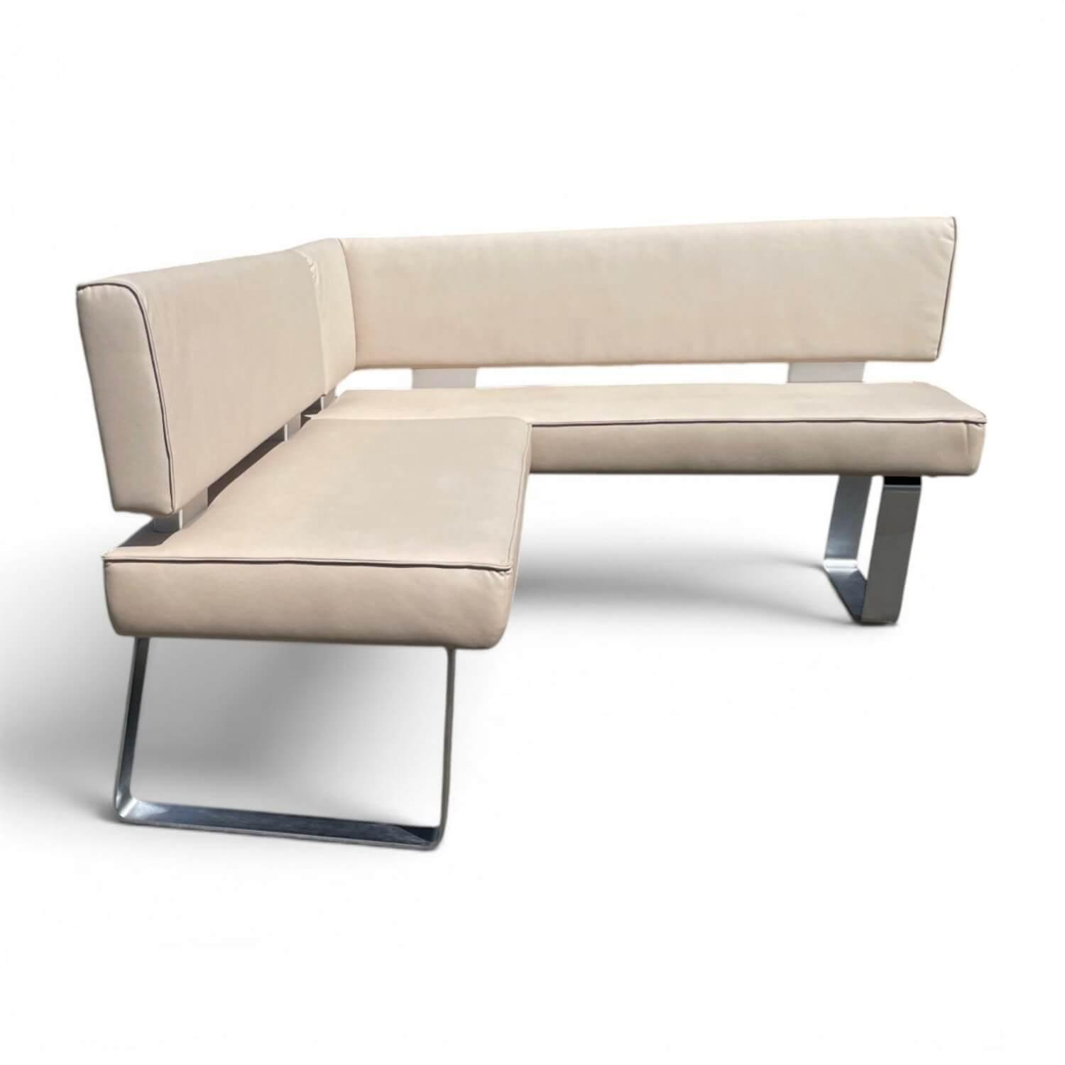 Eckbank 4391 Game Plus Stoff Microfaser 925 32 Beige Gestell Edelstahl Gebürstet