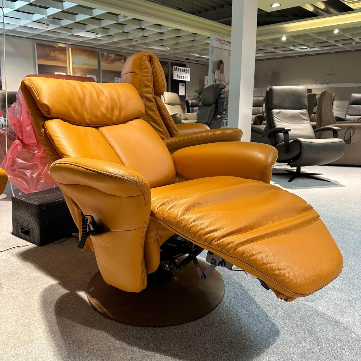 himolla - TV-Sessel Large 2-Motorig 7727 Leder 24 Longru Safran Braun Fuß Teller Buche Braun Mit Aufstehhilfe - 5