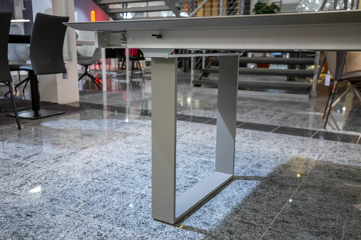 Bacher - Esstisch Mirado Ausziehbar Tischplatte Fenix Grigio Londra Grau Gestell Grau Matt - 4
