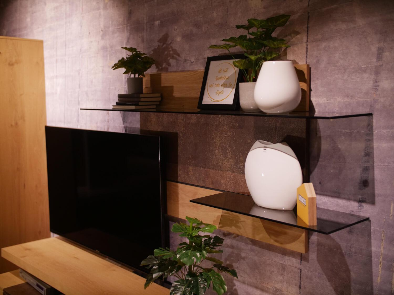 Gwinner - Wohnwand Mondo Cantato CN7 Balkeneiche Natur 2205 Akzent Rostoptik Mit Beleuchtung - 5