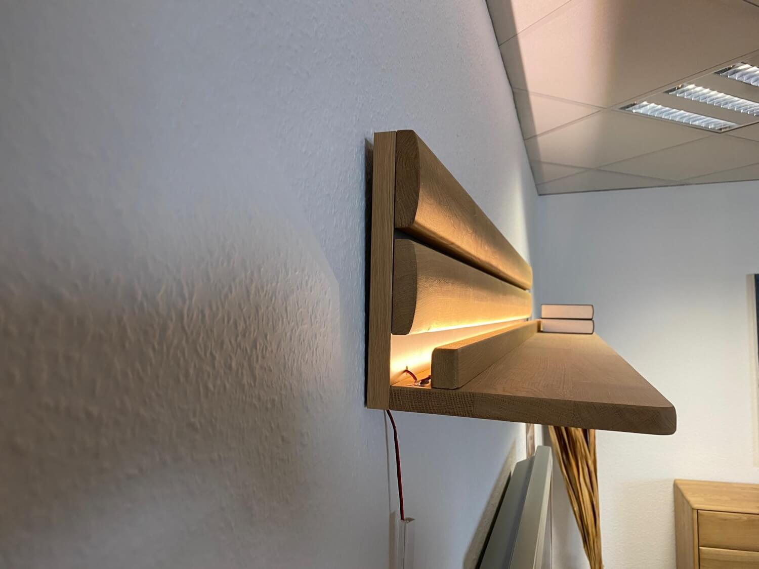 MCA Furniture - Wohnwand Girona Ast-Balkeneiche Massiv Keilgezinkt - 6