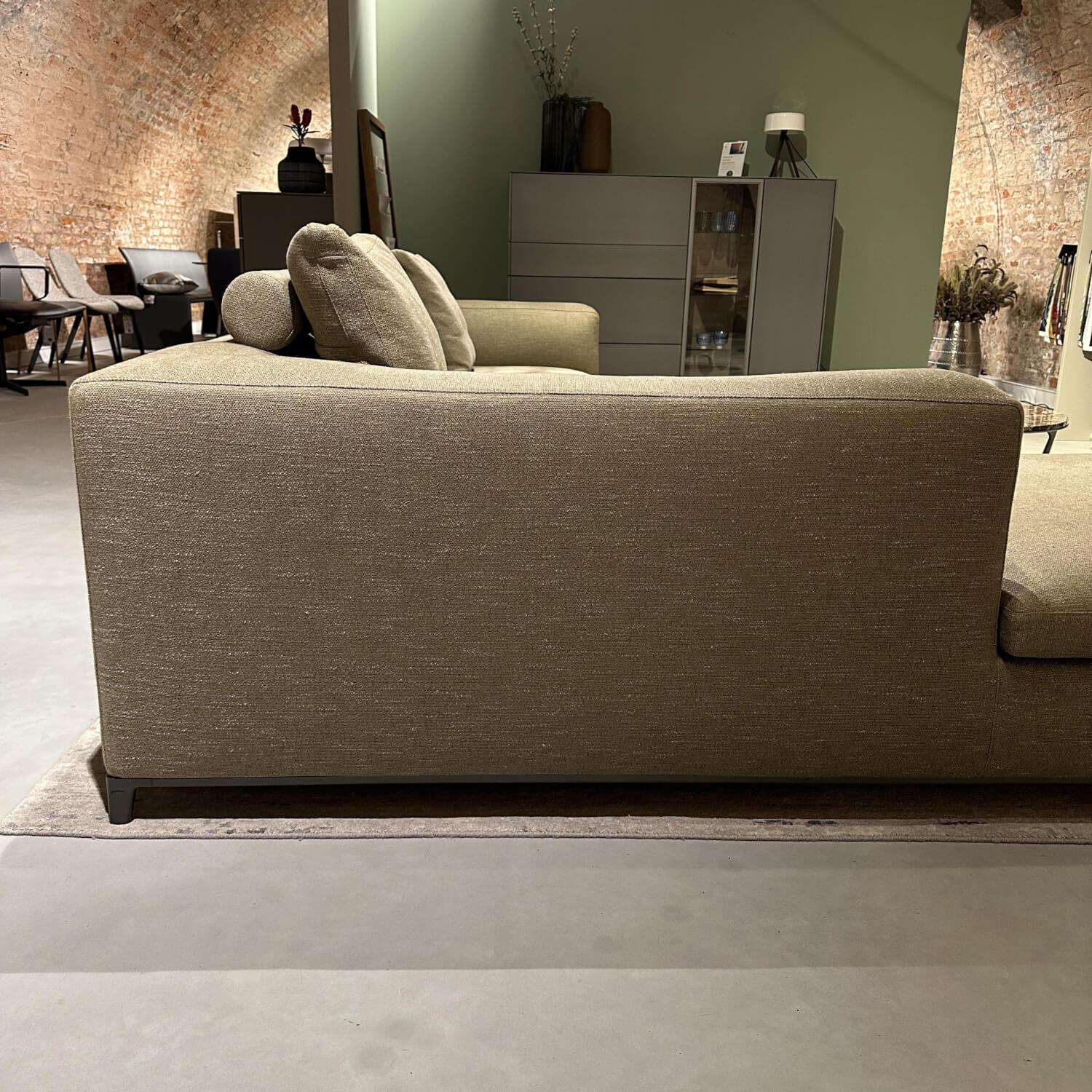 B&B Italia - Ecksofa Michel Club Stoff Sapri Beola Super 2480112 Grau Gestell Nickel Bronzefarben Mit Rückenkissen - 9