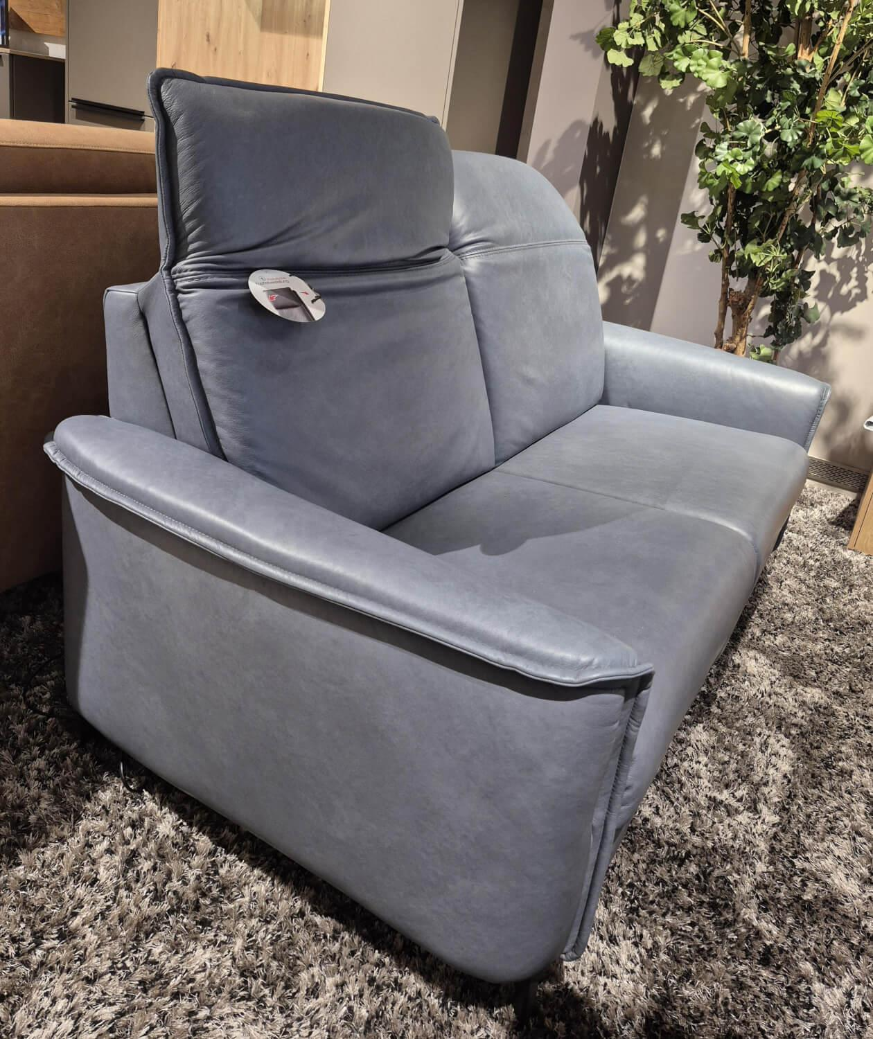 PM Oelsa - Sofa Bolivien 4461 Leder Longlife Touch Steel Grau Füße Chrom Schwarz Matt Mit Motorischer Kopfteilverstellung - 8