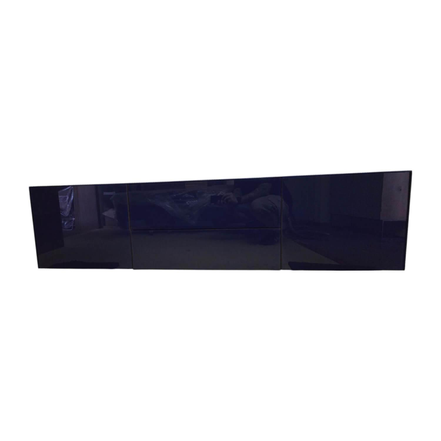 Scholtissek - Hängelowboard Novus Korpus Knorrige Eiche Rustikal Natur Geölt Front Glas 5002 Ultramarienblau Blau Glänzend - 1