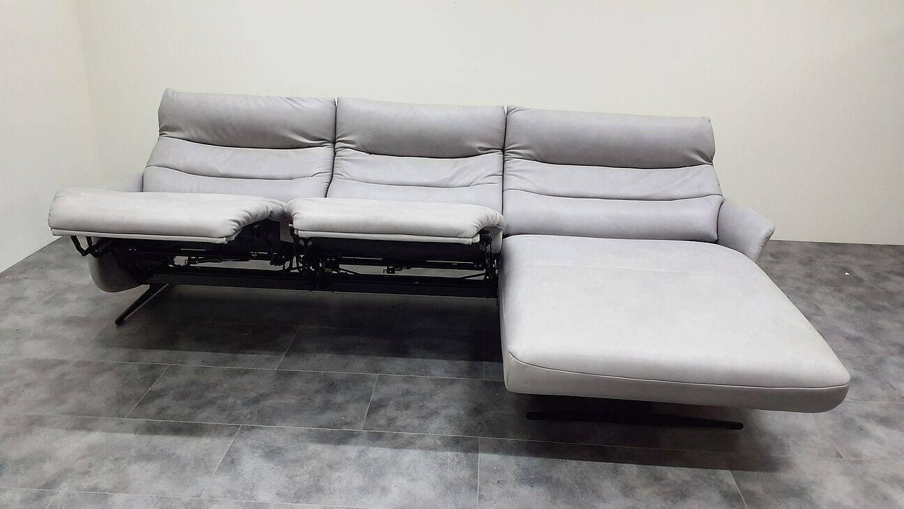 himolla - Ecksofa 4051 Leder Eleganza Koala Grau Füße Metallkufen Anthrazit Mit Verstellfunktionen - 7