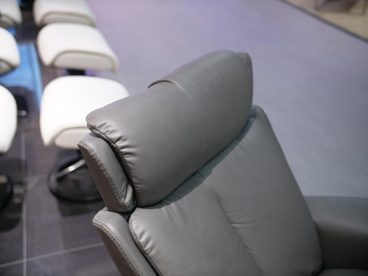 Stressless - Sessel Mit Hocker Magic M Leder 094 Paloma 16 Dunkelgrau Untergestell Signature Metall Holzfarbe 05 Schwarz Gebeizt - 2