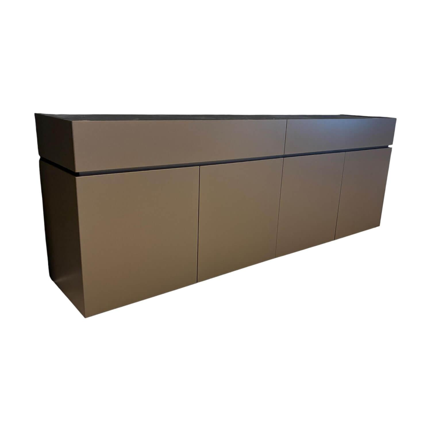 Interlübke - Sideboard Cube Bold Lack M10 Bronze Metallic Abdeckplatte Quarz Tropical Storm O64 Schwarz - 1