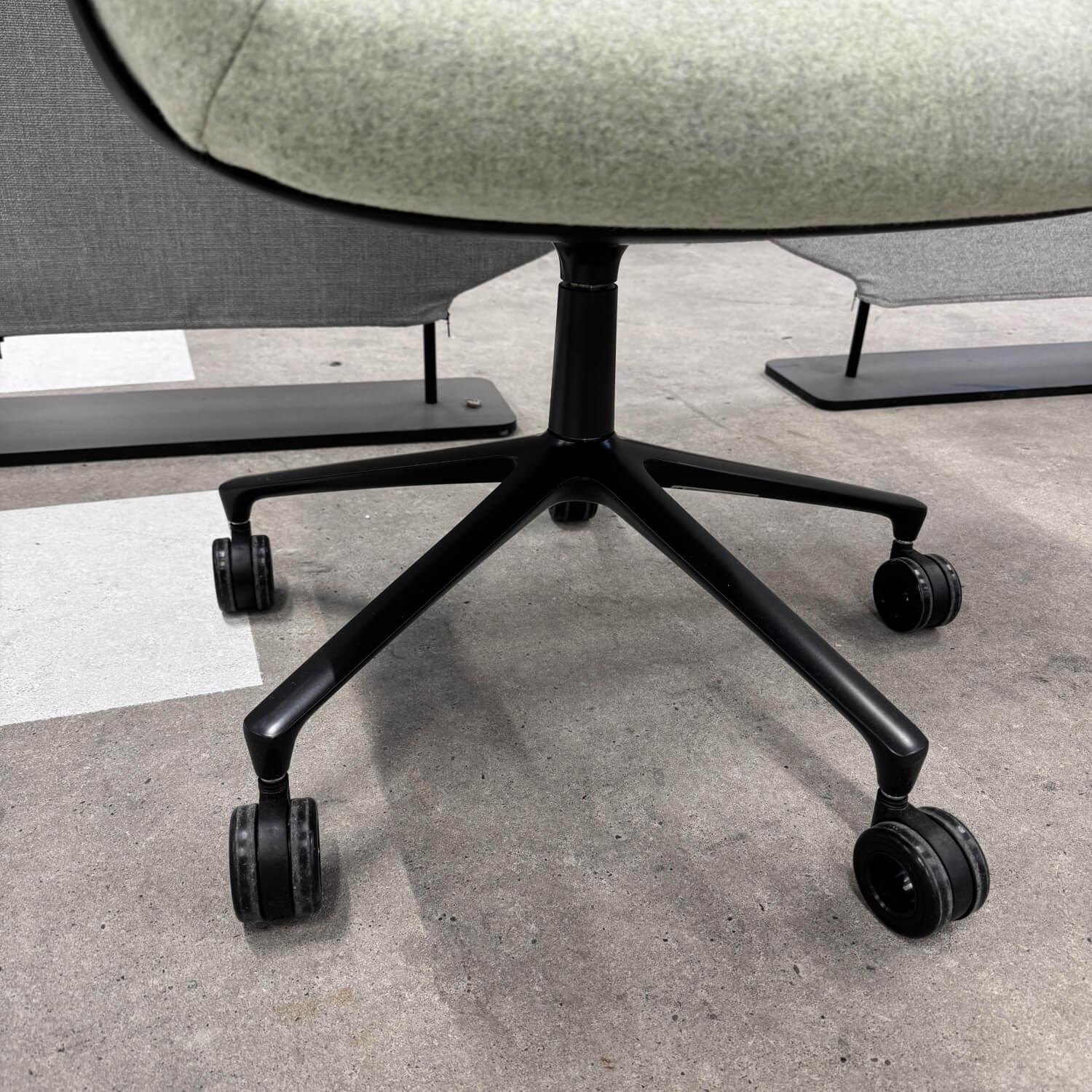 COR - Stuhl Alvo 825 Stoff Divina MD 913 Hellgrün 110 Schale Kunststoff Schwarz Gestell Schwarz Pulverbeschichtet Mit Rollen - 6