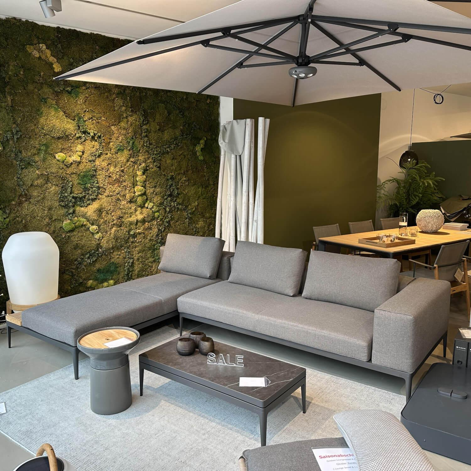 Gloster - Loungegruppe Grid Stoff Blend Coal Grau Gestell Aluminium Meteor Schwarz Pulverbeschichtet - 4