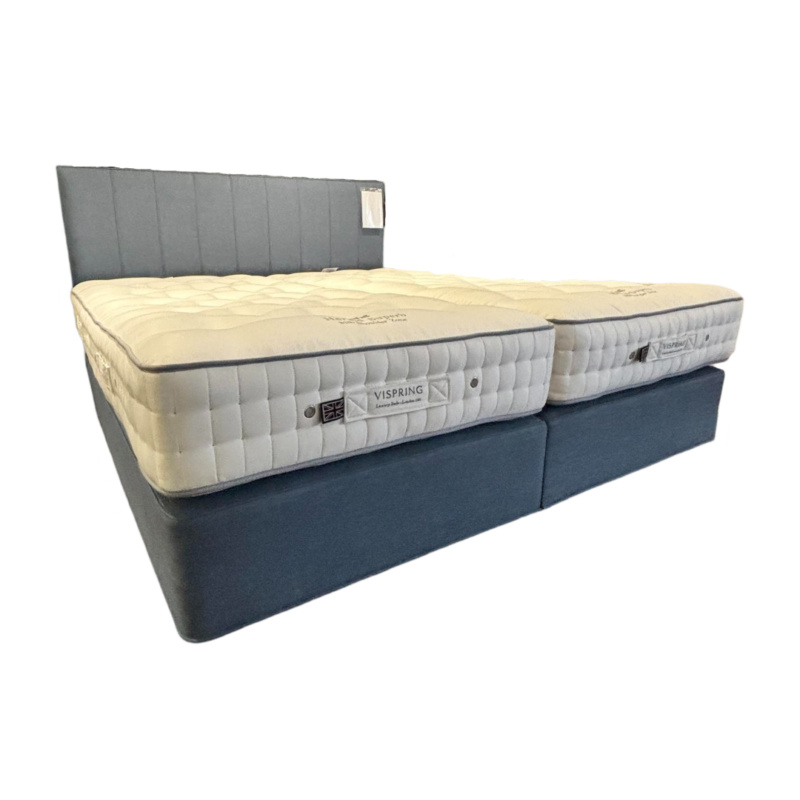 Vispring - Boxspringbett Vispring Herald Superb Stoff 2099 Blau Inklusive 2 Matratzen - 1