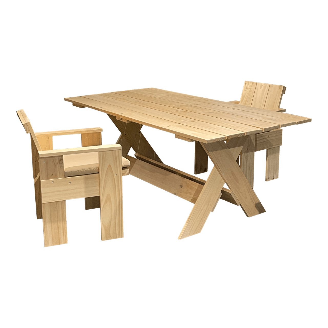 Hay - Essgruppe Crate Dining Kiefernholz Dreifach Mit Outdoorlack Lackiert Inklusive Sitzauflagen - 1
