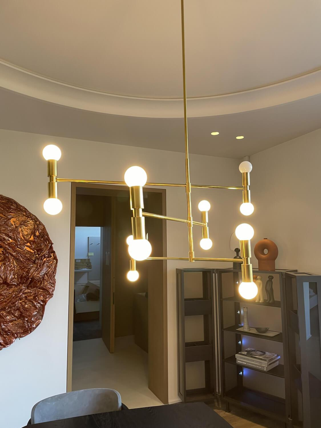 Lambert & Fils - Hängeleuchte Dot Atomium Brass Messing Gold Und Weiß - 3