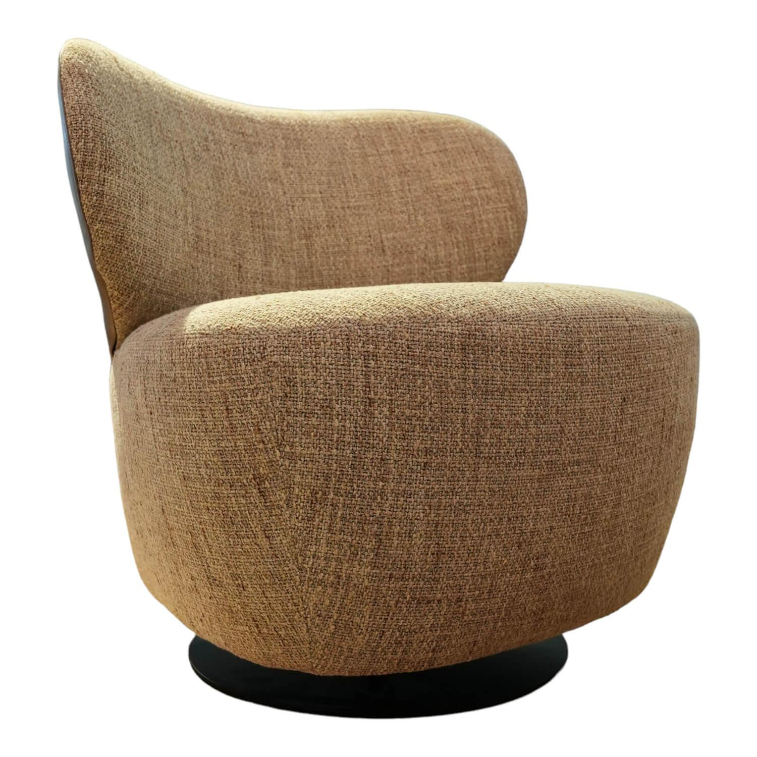 Walter Knoll - Sessel Bao Klein Stoff Sorel Smoke Quarz Beige Rücken Elen Taupe Beige Drehteller Schwarz - 1