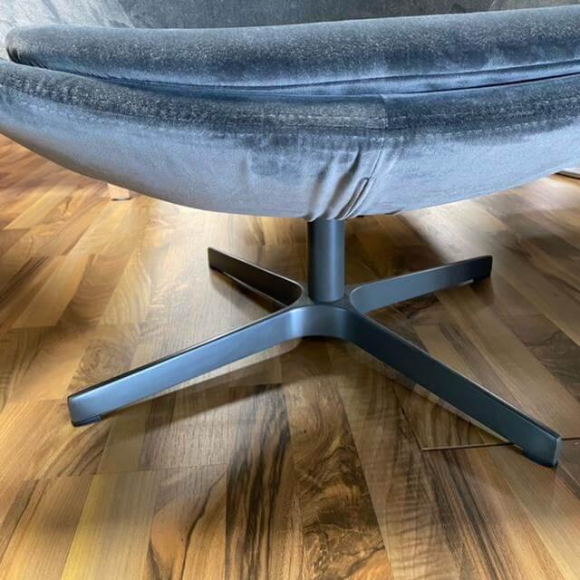 Ditre Italia - Sessel Roun P1N00 Bezug Stoff Grigio Scuro Cat Grau Fuß Stahl Grievole Anthrazit Mit Drehfunktion - 3