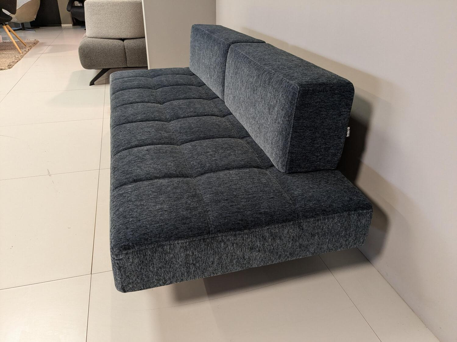 Brühl - Schlafsofa Jerry L Stoff 2066 Blau Füße Schwarz mit Klappfunktion - 8