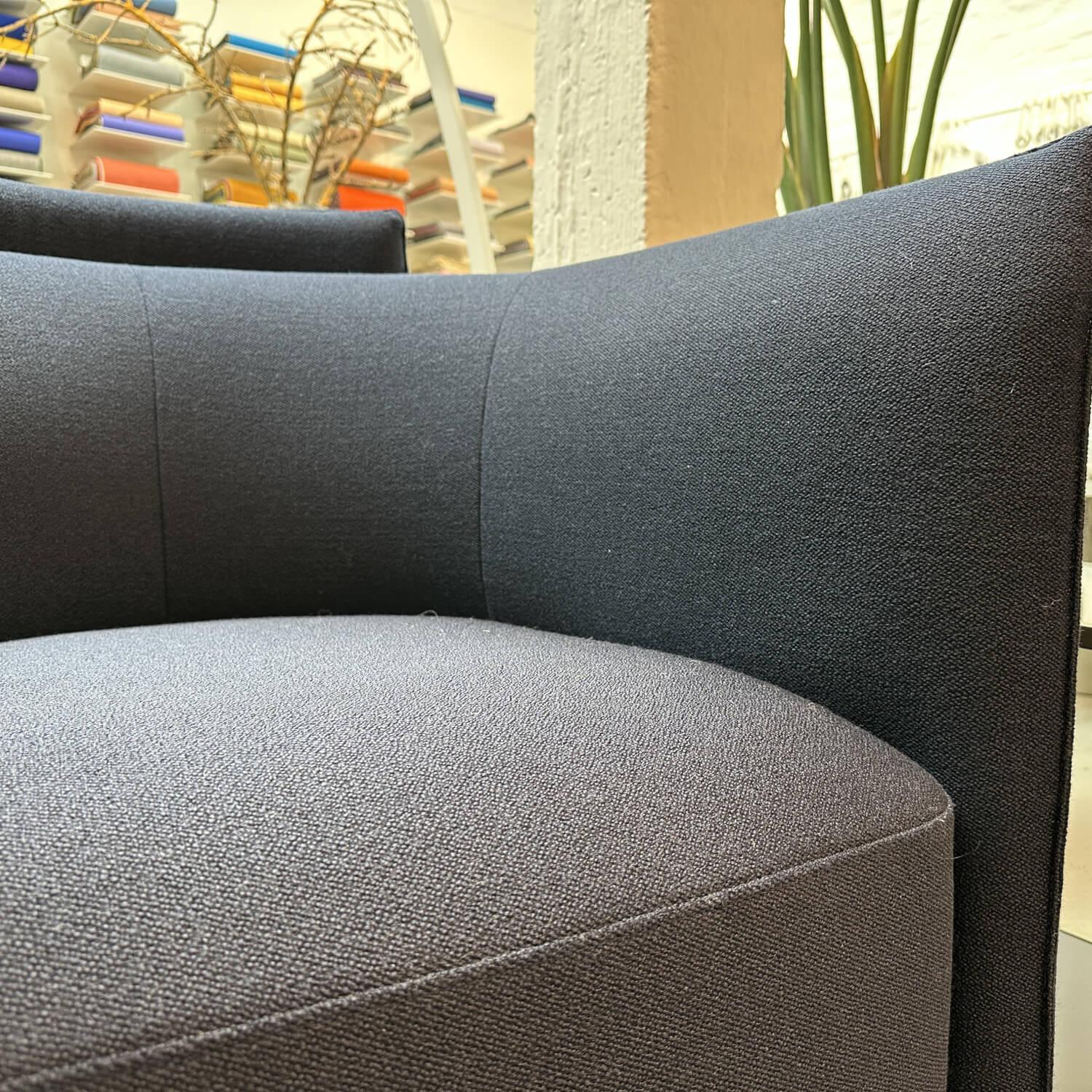 Ligne Roset - Sessel Hemicycle Stoff Vidar Nuit 786 Blau Füße Metall Schwarz Lackiert - 6