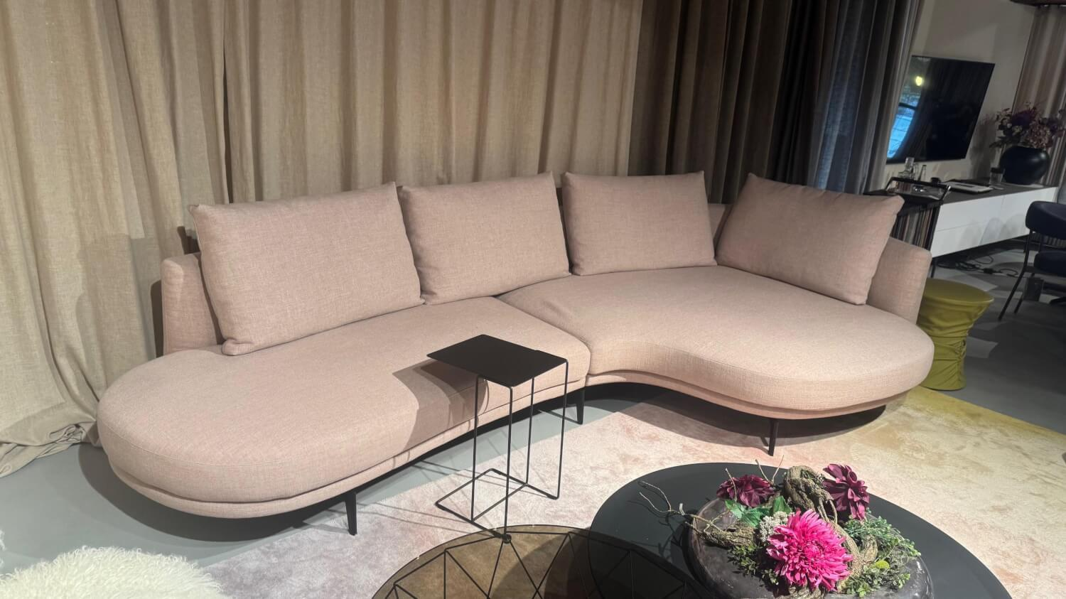 Walter Knoll - Ecksofa Maaru Stoff Gaia 7889 Champagne Beige Gestell Metall Matt Schwarz Pulverbeschichtet Inklusive Kissen - 5