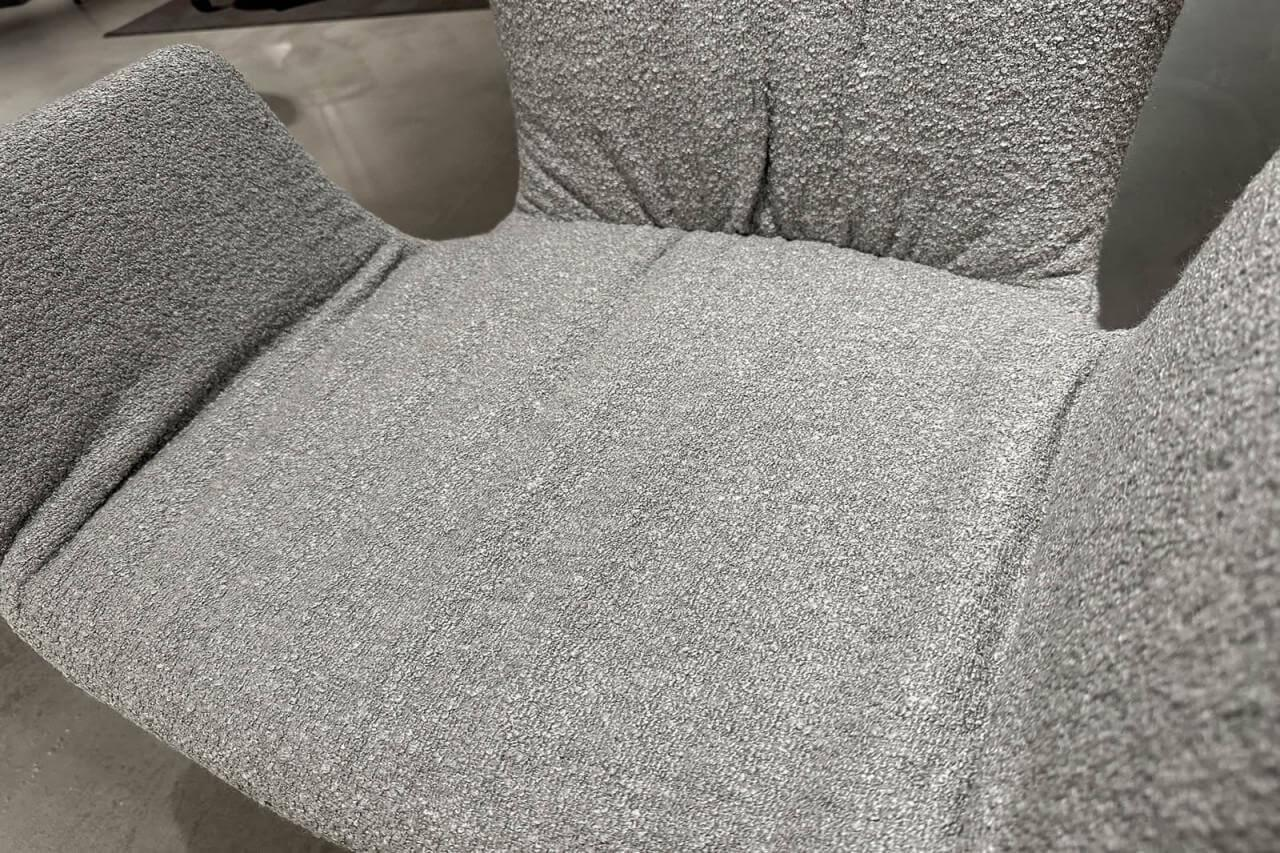 Draenert - 2er Set Armlehnstuhl Dexter Stoff Newport M150 Grau Sternfuß Metall Dunkelbronze Mit Gleitern - 3