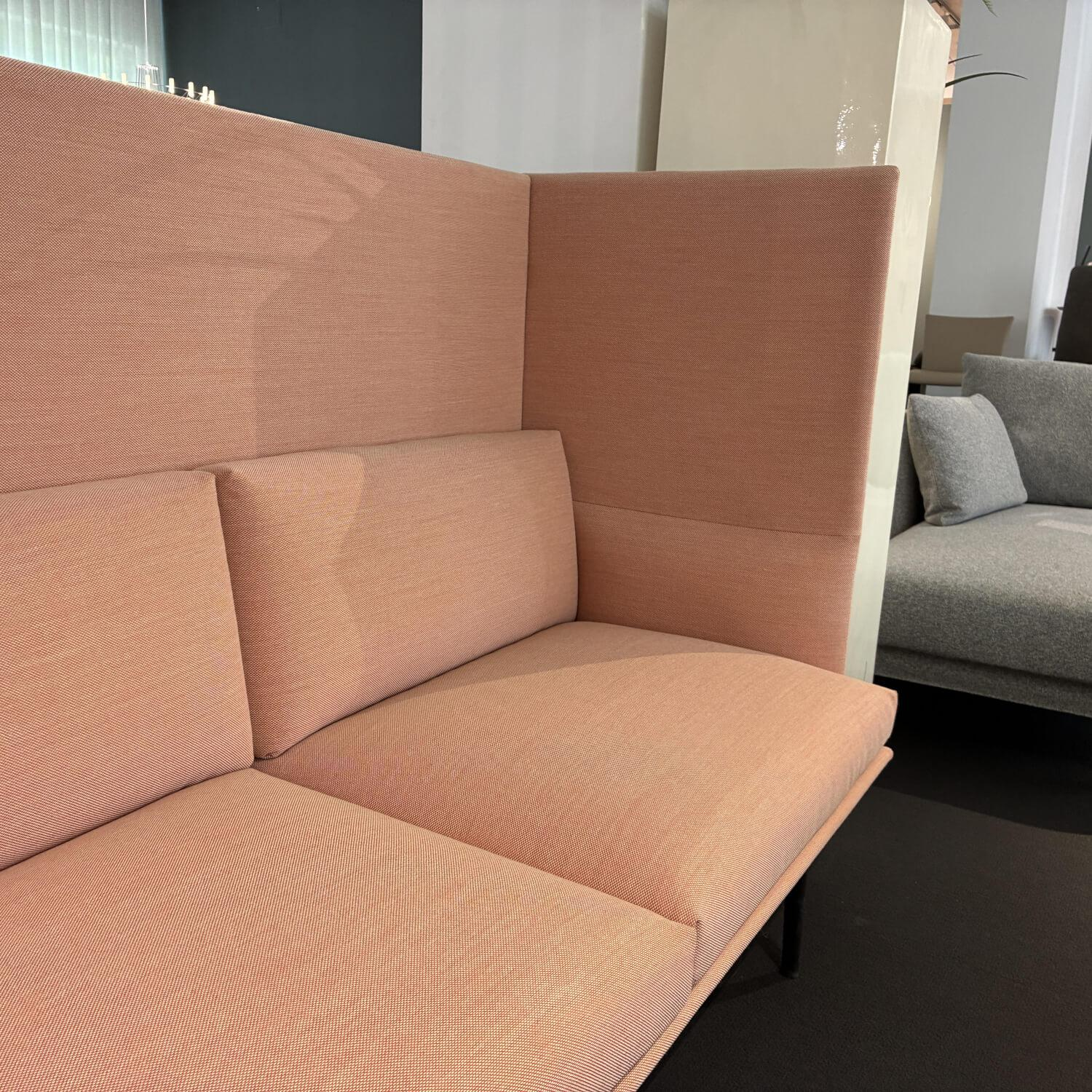 Muuto - Sofa Outline Highback Stoff Kvadrat Steelcut Trio 515 Rosa Füße Metall Schwarz - 3