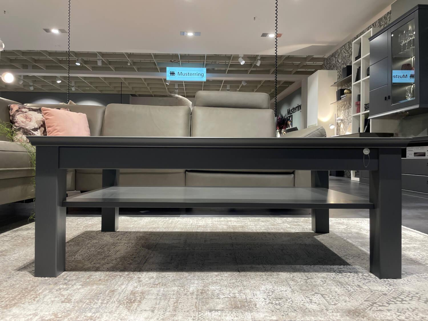 Musterring - Couchtisch Korsika 8222 Platte Klarglas Gestell Lack Schiefergrau PG 2 Grau Füße Mit Rollen - 4