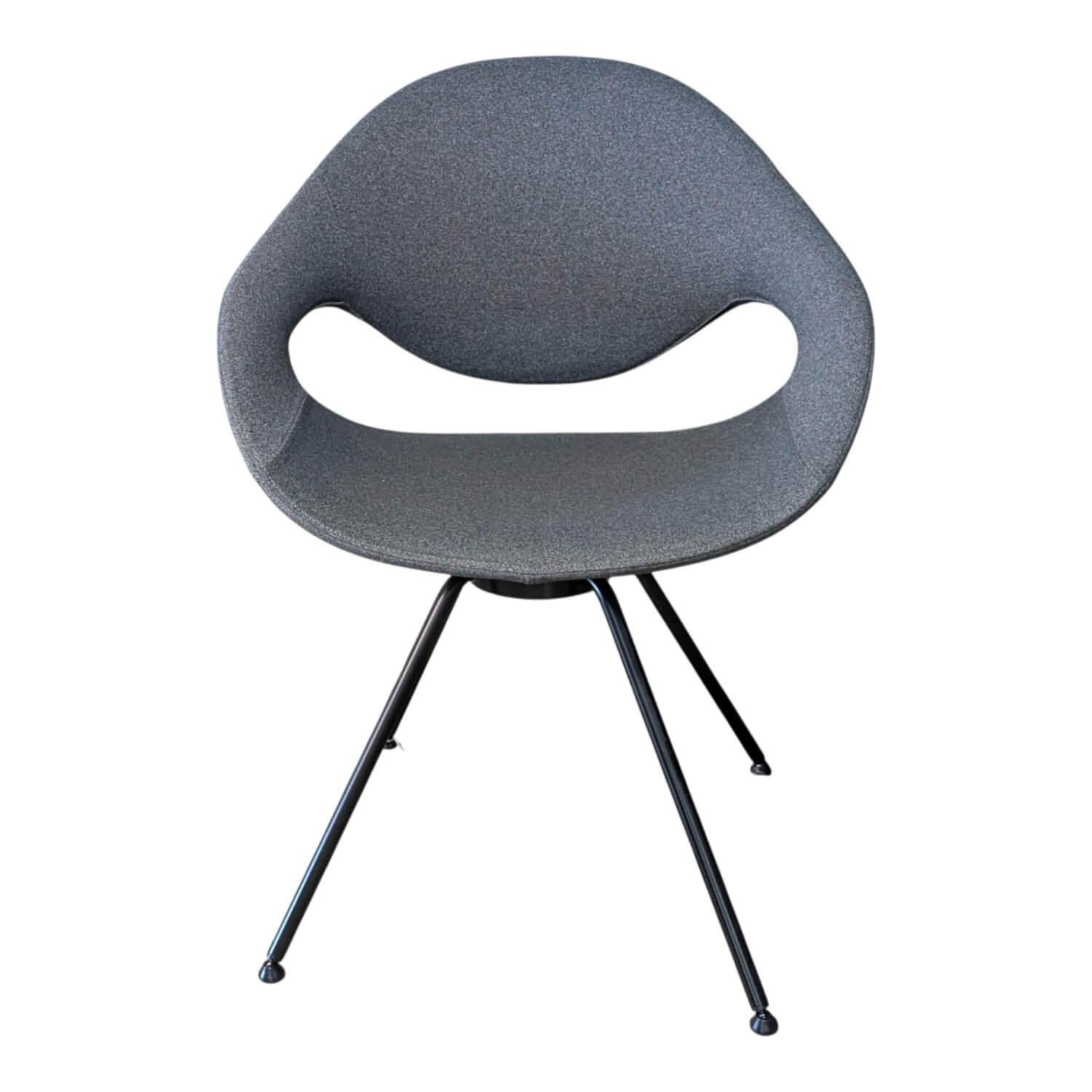 Stuhl Moon Stoff Dunkelgrau 4 MC Füße Schwarz Tonon - Stuhl Moon Stoff Dunkelgrau 4 MC Füße Schwarz - 1