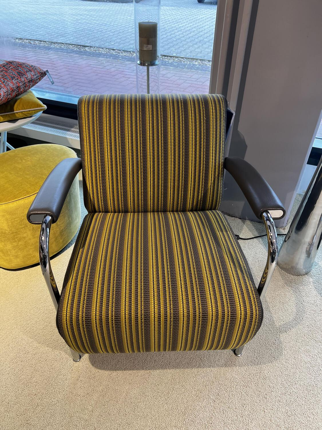 Leolux - Sessel Mint Scylla Stoff Sitz Belluno Scura Gelb Schwarz Seiten Ditto Fant Braun Arme Leder Senso 1120C Braun - 3