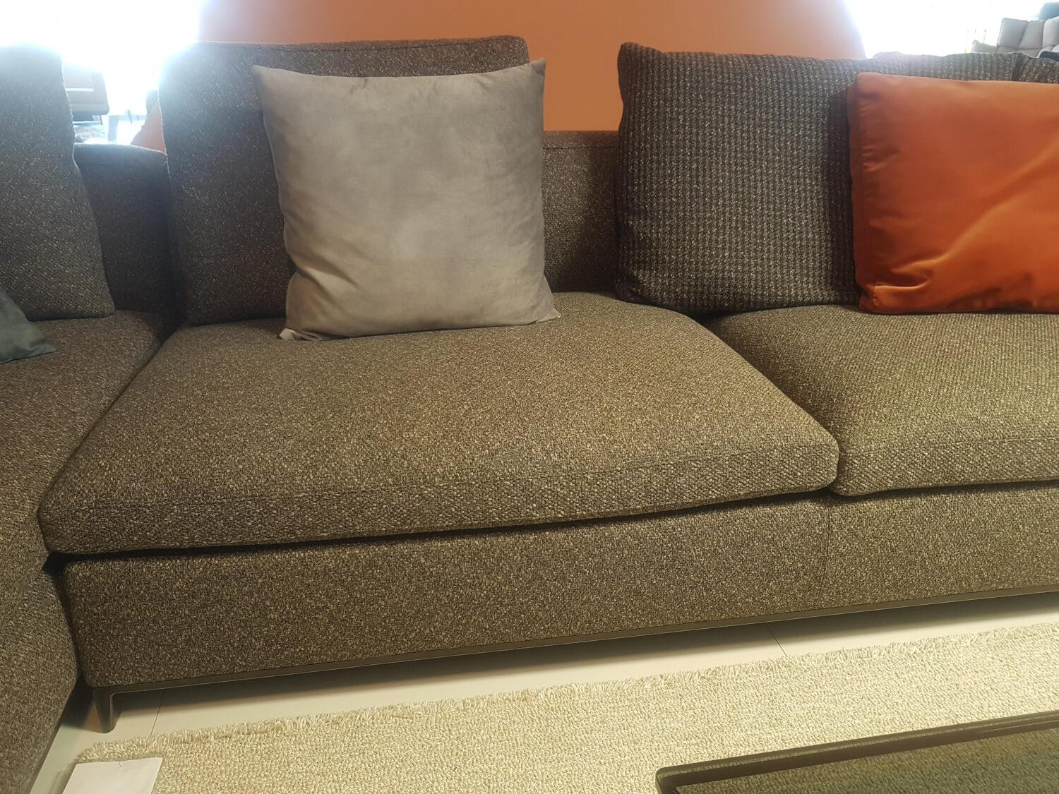 B&B Italia - Ecksofa Michel Club Stoff Laveno Schiefer Grau Gestell Metall Schwarz Lackiert - 6