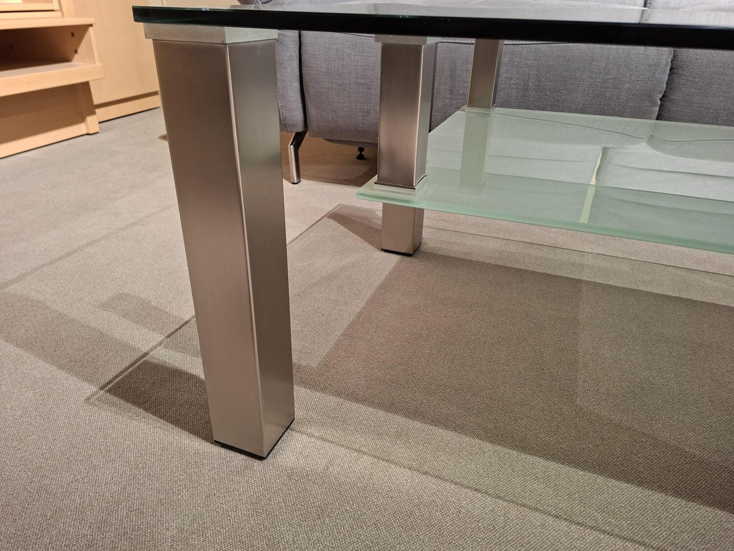 Vierhaus - Couchtisch 4272 Platte Klarglas Gestell Metall Edelstahloptik - 4