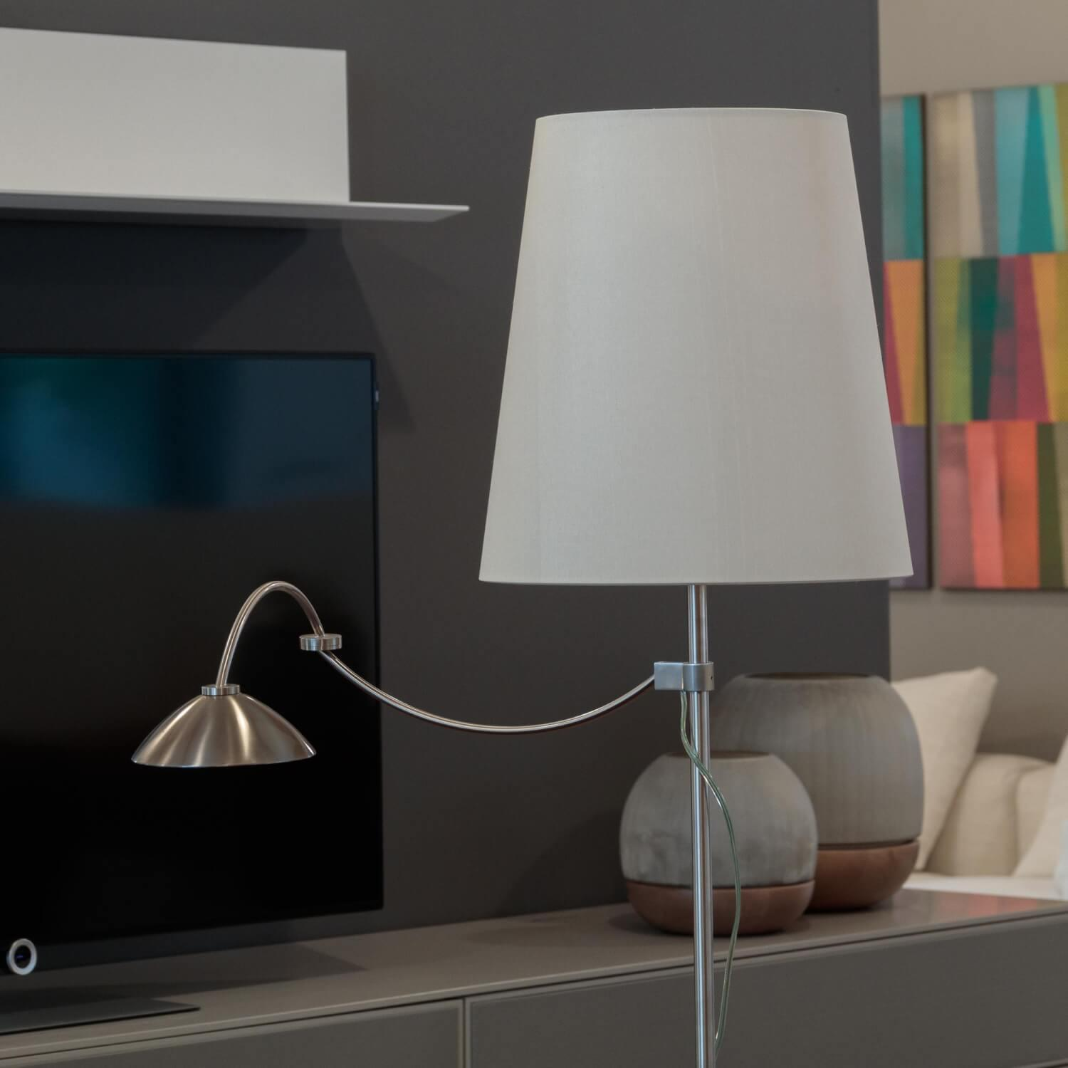 Christine Kröncke - Floor Lamp Lara Stainless Steel With Swivel Arm Shade Shining Bright - 6