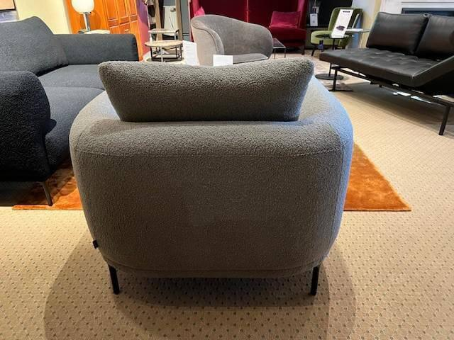 IP Design - Sessel Loop Stoff Lucie 1788-181Grau Füße Metall Schwarz Matt - 4