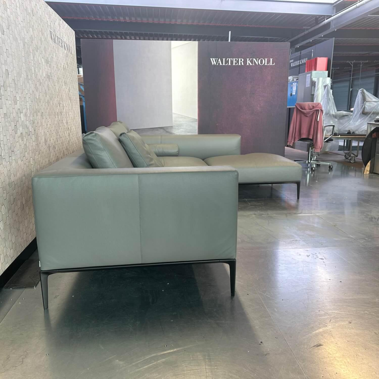 Walter Knoll - Ecksofa Jaan Living Leder Cashmere 1430 Warm Grey Grau Füße Metall Matt Schwarz Pulverbeschichtet - 6