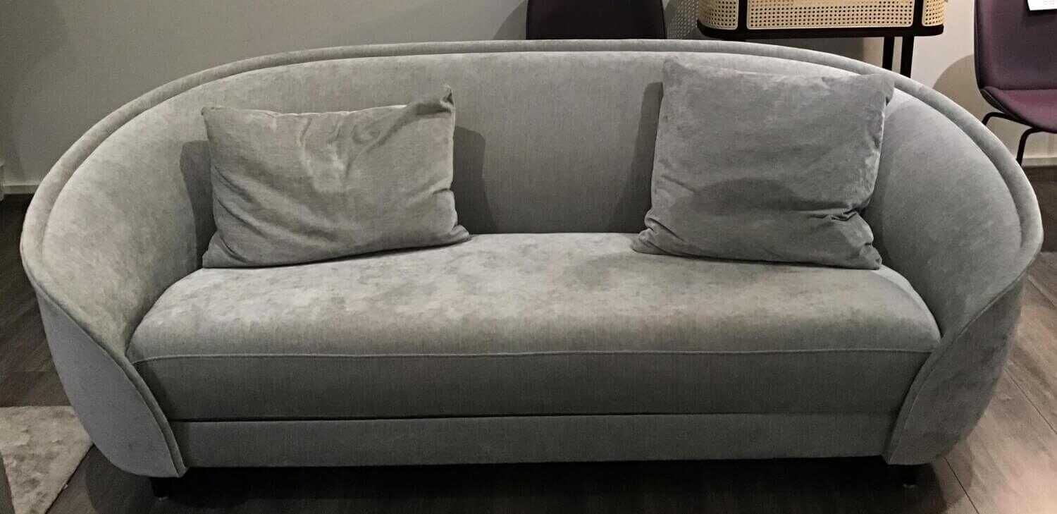 Sofa Reverse Stoff A Silver Grau mit 2 Kissen