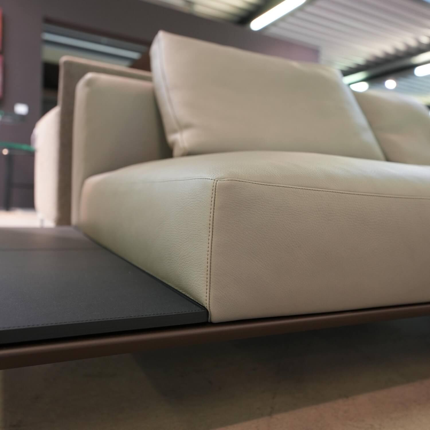 Walter Knoll - Recamiere Jaan Living 783 25 Bezug Leder Safari Mineral Grau mit Ablageboard - 2