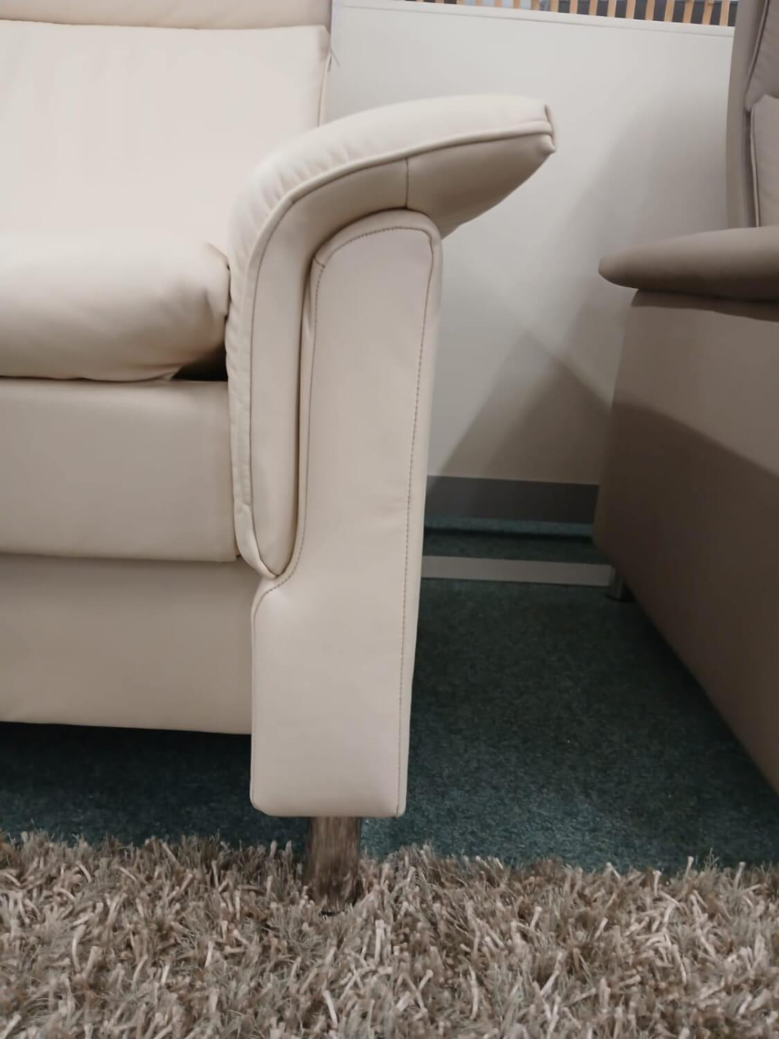 Stressless - Sofa Aurora Hoch Leder Paloma Vanilla Creme Fuß Stahlbein Rund Chrom - 9