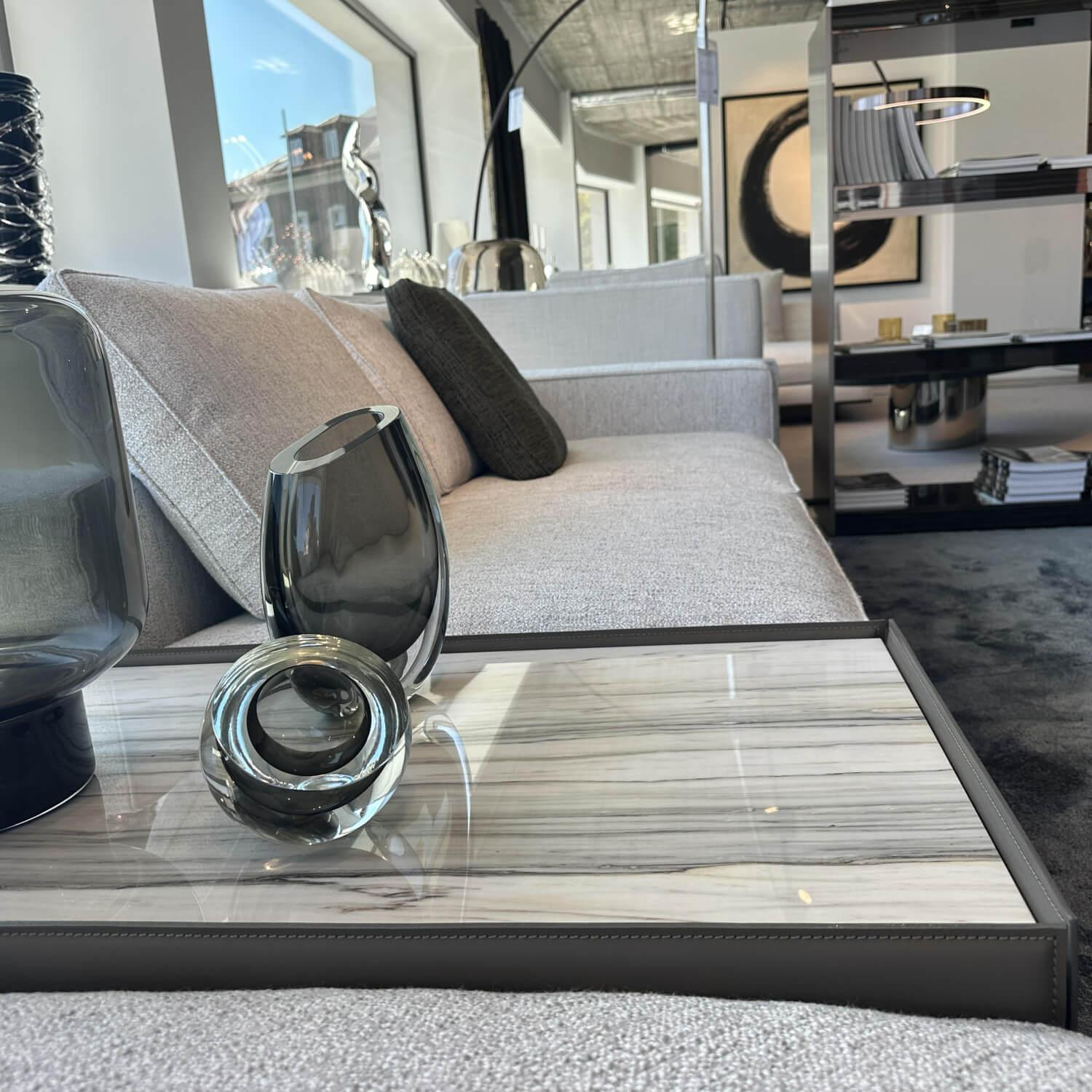 Minotti - Polstergruppe West Stoff Fisher 10 Ghiacciol Grau Inklusive Tischelement Und Kissen - 9