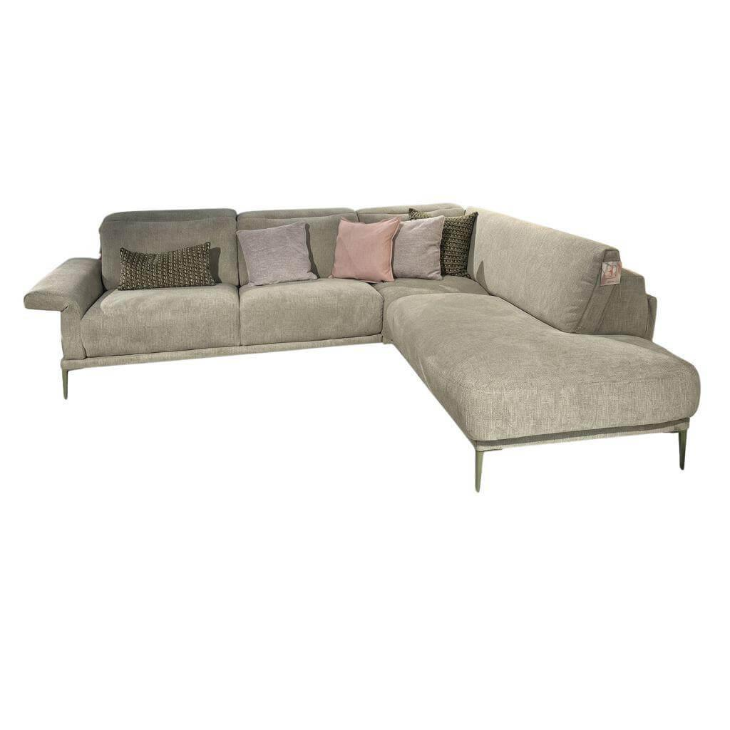 Mondo - Sofa Ensemble Lillia Stoff Wandoo Sage Hellgrün Grau Füße Olive Grün - 1
