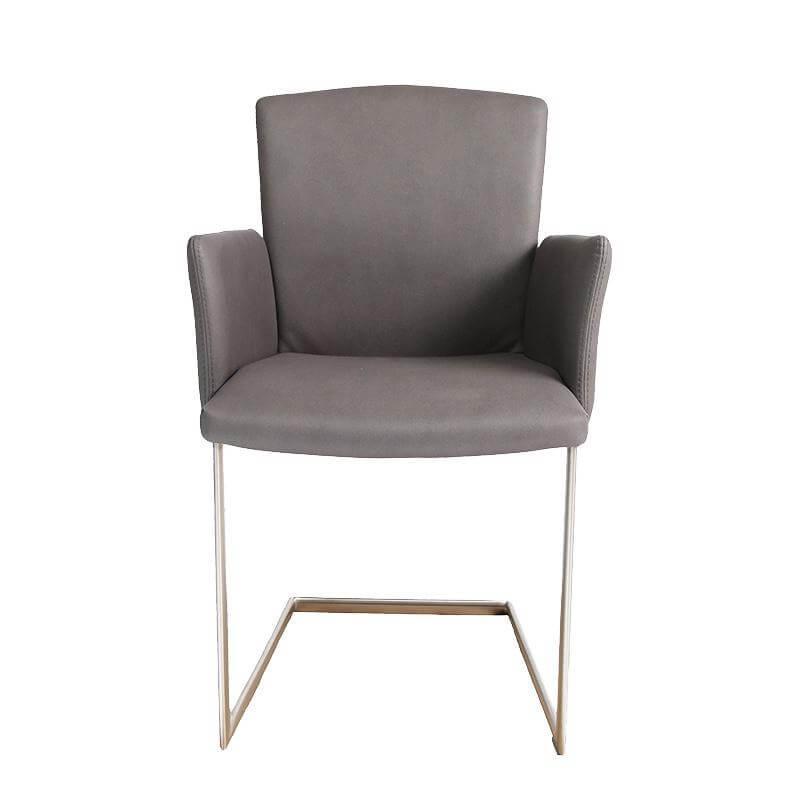 Lavida - 6er Set Stuhl Lou Stoff Gavin 226 Grau Gestell Edelstahl Matt - 9