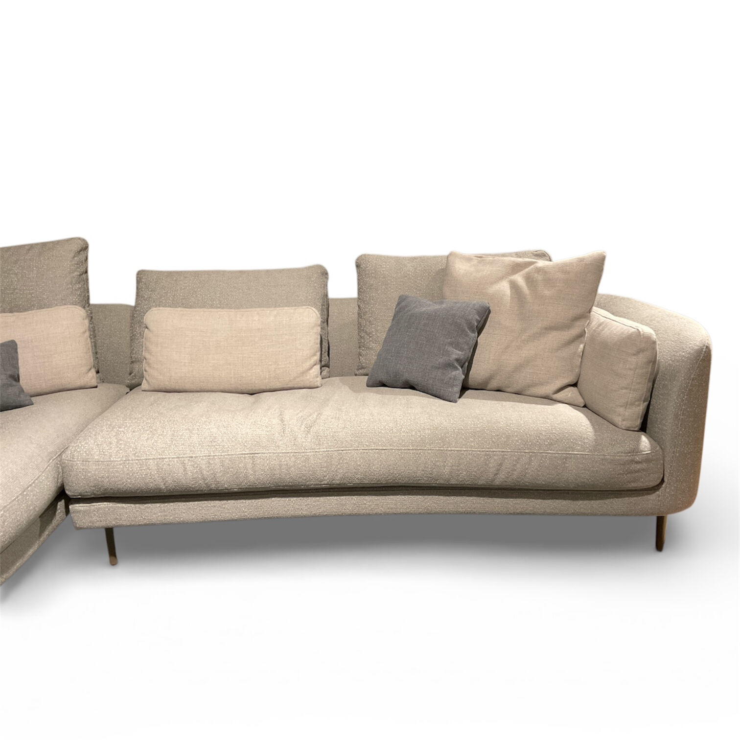 Rolf Benz - Ecksofa Kumo Stoff 22.500 Grüngrau Füße Aluminium Umbragrau Inklusive Kissen - 3