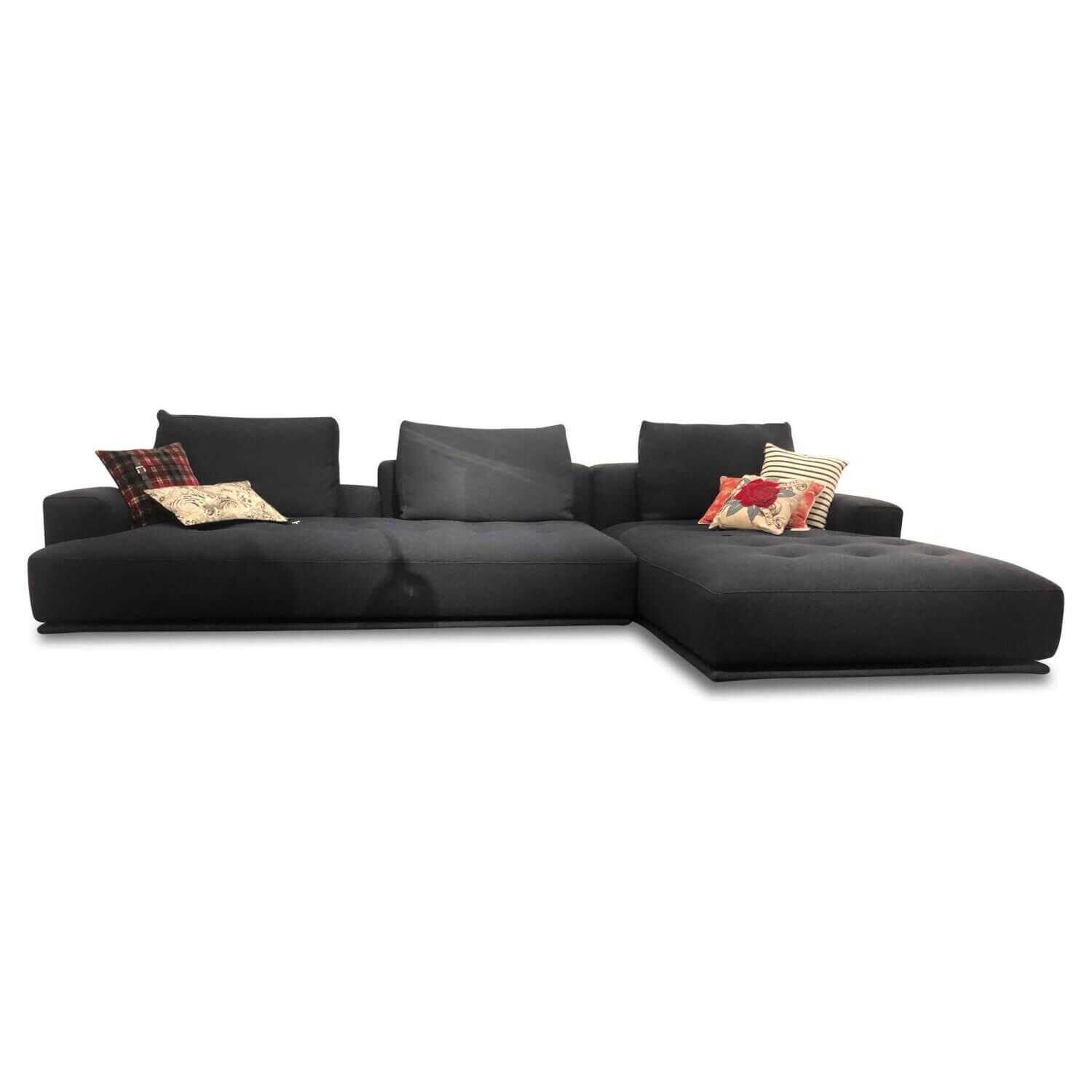 Zanotta - Ecksofa Shiki Stoff 30 Notte Blau mit 3 Rückenkissen - 1