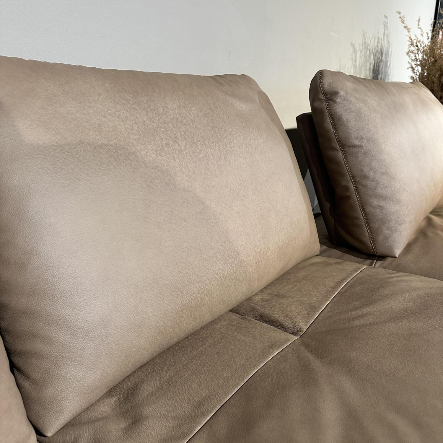 W. Schillig - Ecksofa Montefano Bezug Leder Z6921 Fango Beige Mit Sitztiefenverstellung - 6