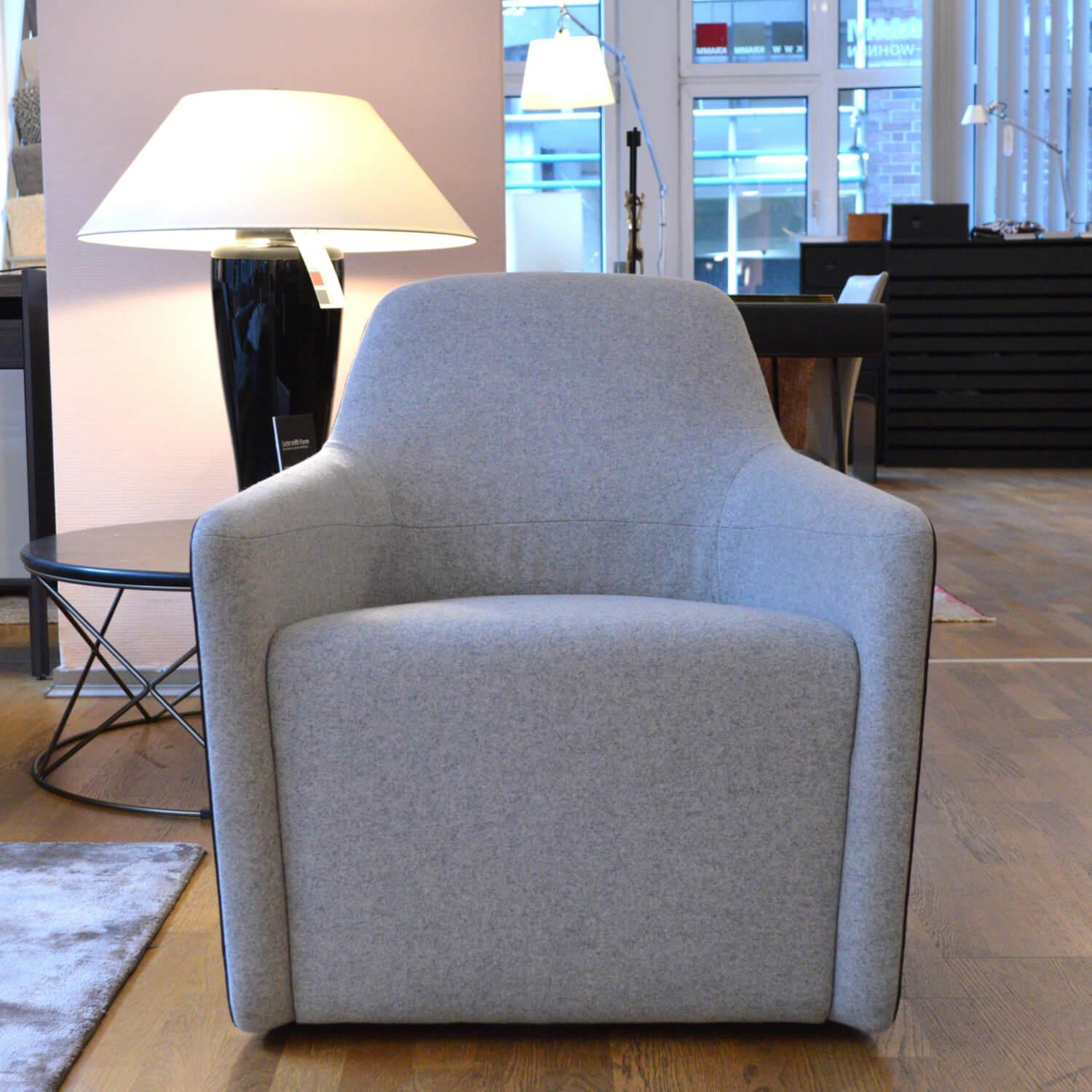 Walter Knoll - Drehsessel Foster 521-10C Stoff Divina Melange 120 Hellgrau Rücken Leder Schwarz - 5