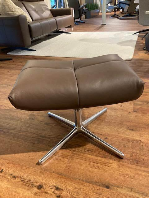 Stressless - Sessel David Cross Bezug Leder Paloma 094  Espresso 09433 Braun Füße Metall Inklusive Hocker - 7