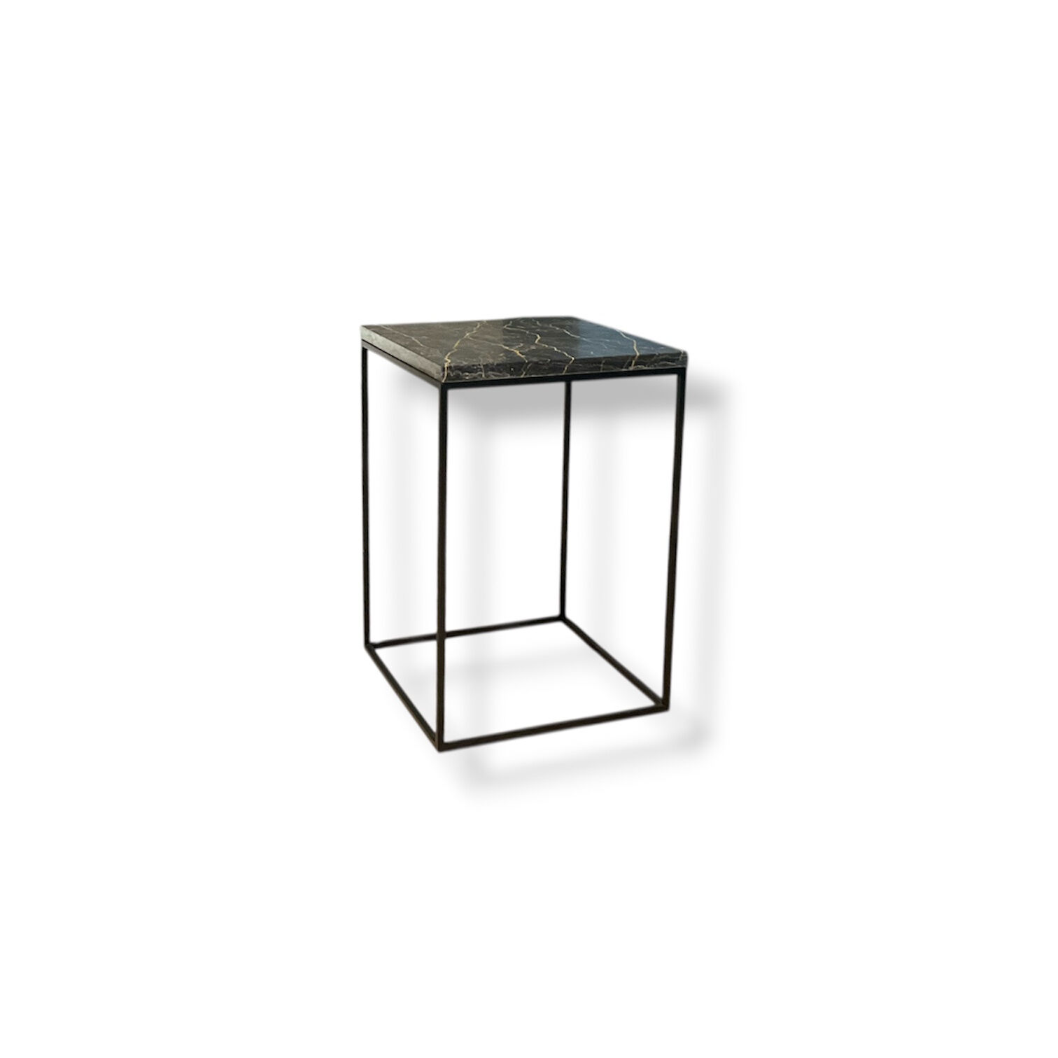 Janua - Beistelltisch SC54 Platte Stein Black Gold Schwarz Gestell Metall Schwarz - 2